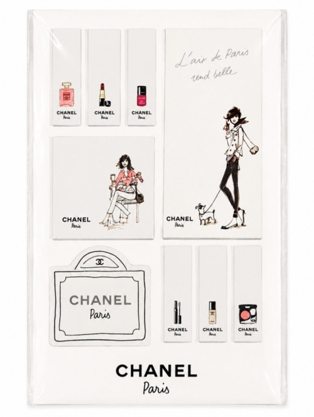 Chanel Paris Boutique Stationary Sticky Post It Note Set NWT